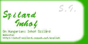 szilard inhof business card